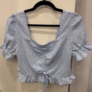 Floral Blue Women's Top